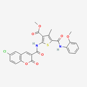 methyl 2-{[(6-chloro-2-oxo-2H-chromen-3-yl)carbonyl]amino}-5-{[(2-methoxyphenyl)amino]carbonyl}-4-methyl-3-thiophenecarboxylate