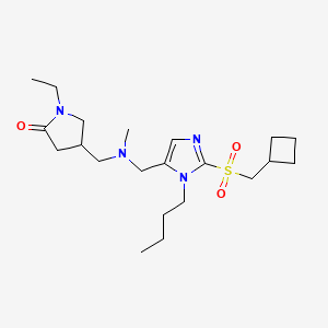 molecular formula C21H36N4O3S B6028687 4-{[({1-butyl-2-[(cyclobutylmethyl)sulfonyl]-1H-imidazol-5-yl}methyl)(methyl)amino]methyl}-1-ethyl-2-pyrrolidinone 