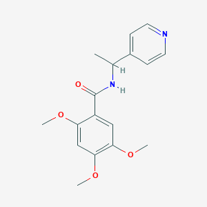 2,4,5-trimethoxy-N-[1-(4-pyridinyl)ethyl]benzamide