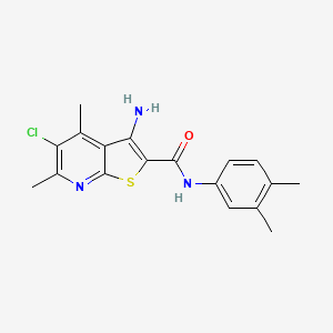 molecular formula C18H18ClN3OS B6028729 3-amino-5-chloro-N-(3,4-dimethylphenyl)-4,6-dimethylthieno[2,3-b]pyridine-2-carboxamide 