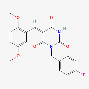 5-(2,5-dimethoxybenzylidene)-1-(4-fluorobenzyl)-2,4,6(1H,3H,5H)-pyrimidinetrione