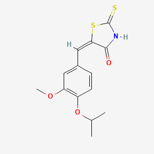 molecular formula C14H15NO3S2 B6028803 5-(4-isopropoxy-3-methoxybenzylidene)-2-thioxo-1,3-thiazolidin-4-one 