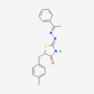 molecular formula C19H19N3OS B6028824 5-(4-methylbenzyl)-1,3-thiazolidine-2,4-dione 2-[(1-phenylethylidene)hydrazone] 