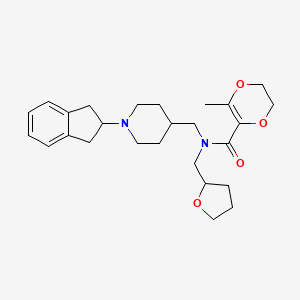 N-{[1-(2,3-dihydro-1H-inden-2-yl)-4-piperidinyl]methyl}-3-methyl-N-(tetrahydro-2-furanylmethyl)-5,6-dihydro-1,4-dioxine-2-carboxamide