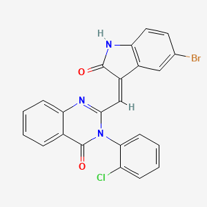 molecular formula C23H13BrClN3O2 B6028856 2-[(5-bromo-2-oxo-1,2-dihydro-3H-indol-3-ylidene)methyl]-3-(2-chlorophenyl)-4(3H)-quinazolinone 