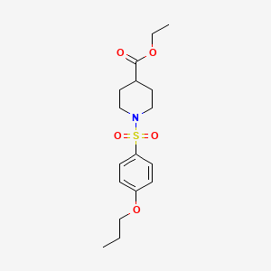 molecular formula C17H25NO5S B602888 Ethyl 1-(4-propoxybenzenesulfonyl)piperidine-4-carboxylate CAS No. 1206142-77-9