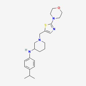 molecular formula C22H32N4OS B6028880 N-(4-isopropylphenyl)-1-{[2-(4-morpholinyl)-1,3-thiazol-5-yl]methyl}-3-piperidinamine 