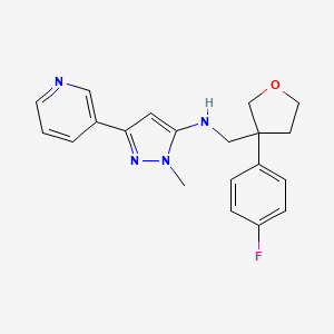 N-{[3-(4-fluorophenyl)tetrahydro-3-furanyl]methyl}-1-methyl-3-(3-pyridinyl)-1H-pyrazol-5-amine