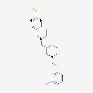 molecular formula C22H31FN4S B6028934 N-({1-[2-(3-fluorophenyl)ethyl]-3-piperidinyl}methyl)-N-{[2-(methylthio)-5-pyrimidinyl]methyl}ethanamine 