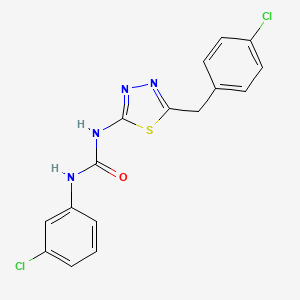 molecular formula C16H12Cl2N4OS B6028948 N-[5-(4-chlorobenzyl)-1,3,4-thiadiazol-2-yl]-N'-(3-chlorophenyl)urea 