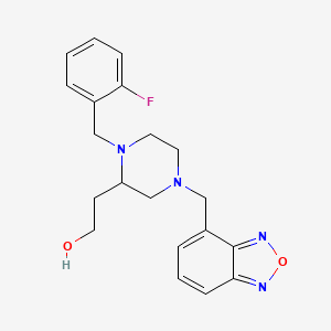 molecular formula C20H23FN4O2 B6028957 2-[4-(2,1,3-benzoxadiazol-4-ylmethyl)-1-(2-fluorobenzyl)-2-piperazinyl]ethanol 