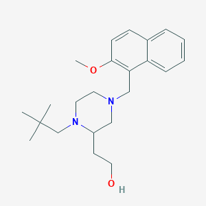 molecular formula C23H34N2O2 B6028972 2-{1-(2,2-dimethylpropyl)-4-[(2-methoxy-1-naphthyl)methyl]-2-piperazinyl}ethanol 