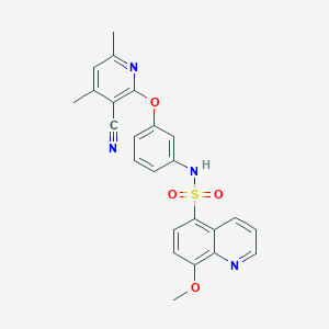 N-{3-[(3-cyano-4,6-dimethylpyridin-2-yl)oxy]phenyl}-8-methoxyquinoline-5-sulfonamide