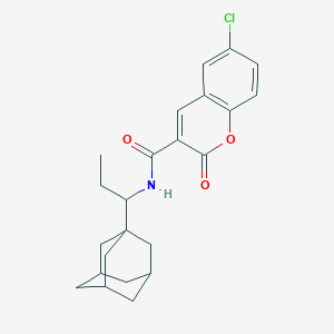 molecular formula C23H26ClNO3 B6029009 N-[1-(1-adamantyl)propyl]-6-chloro-2-oxo-2H-chromene-3-carboxamide 