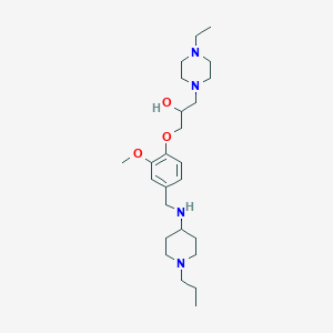 molecular formula C25H44N4O3 B6029014 1-(4-ethyl-1-piperazinyl)-3-(2-methoxy-4-{[(1-propyl-4-piperidinyl)amino]methyl}phenoxy)-2-propanol 