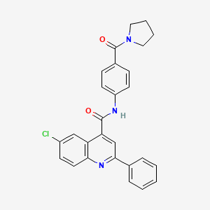 6-chloro-2-phenyl-N-[4-(1-pyrrolidinylcarbonyl)phenyl]-4-quinolinecarboxamide