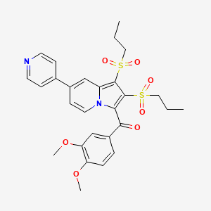 molecular formula C28H30N2O7S2 B6029049 [1,2-bis(propylsulfonyl)-7-(4-pyridinyl)-3-indolizinyl](3,4-dimethoxyphenyl)methanone 