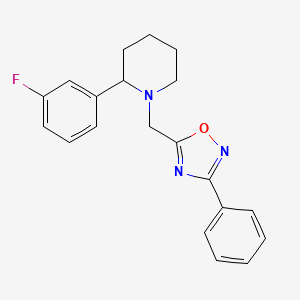 2-(3-fluorophenyl)-1-[(3-phenyl-1,2,4-oxadiazol-5-yl)methyl]piperidine