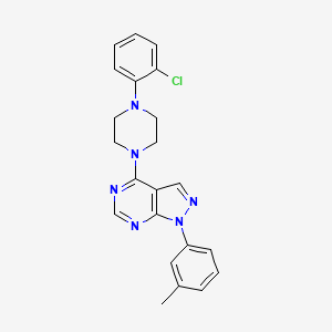 4-[4-(2-chlorophenyl)-1-piperazinyl]-1-(3-methylphenyl)-1H-pyrazolo[3,4-d]pyrimidine