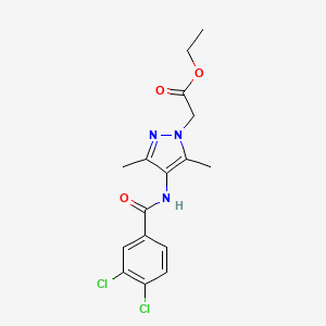 ethyl {4-[(3,4-dichlorobenzoyl)amino]-3,5-dimethyl-1H-pyrazol-1-yl}acetate