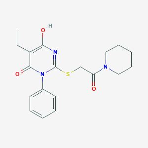 5-ethyl-6-hydroxy-2-{[2-oxo-2-(1-piperidinyl)ethyl]thio}-3-phenyl-4(3H)-pyrimidinone