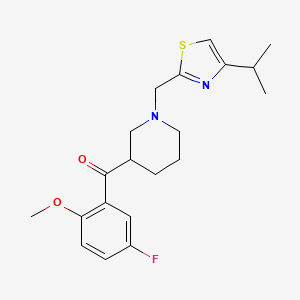 molecular formula C20H25FN2O2S B6029139 (5-fluoro-2-methoxyphenyl){1-[(4-isopropyl-1,3-thiazol-2-yl)methyl]-3-piperidinyl}methanone 