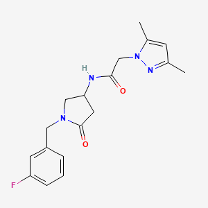 2-(3,5-dimethyl-1H-pyrazol-1-yl)-N-[1-(3-fluorobenzyl)-5-oxo-3-pyrrolidinyl]acetamide