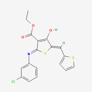 molecular formula C18H14ClNO3S2 B6029192 ethyl 2-[(3-chlorophenyl)amino]-4-oxo-5-(2-thienylmethylene)-4,5-dihydro-3-thiophenecarboxylate 