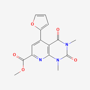 molecular formula C15H13N3O5 B6029207 methyl 5-(2-furyl)-1,3-dimethyl-2,4-dioxo-1,2,3,4-tetrahydropyrido[2,3-d]pyrimidine-7-carboxylate 