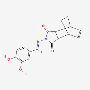 4-[(4-hydroxy-3-methoxybenzylidene)amino]-4-azatricyclo[5.2.2.0~2,6~]undec-8-ene-3,5-dione