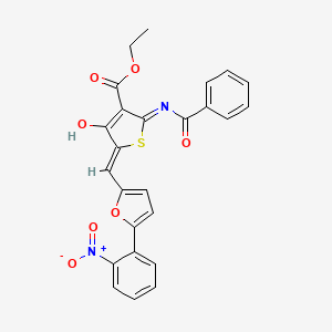 ethyl 2-(benzoylamino)-5-{[5-(2-nitrophenyl)-2-furyl]methylene}-4-oxo-4,5-dihydro-3-thiophenecarboxylate