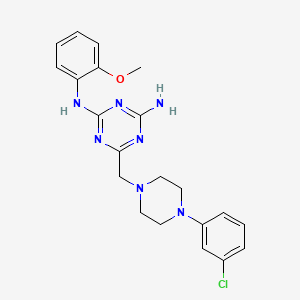 6-{[4-(3-chlorophenyl)-1-piperazinyl]methyl}-N-(2-methoxyphenyl)-1,3,5-triazine-2,4-diamine