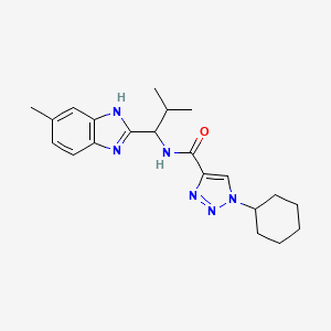 molecular formula C21H28N6O B6029281 1-cyclohexyl-N-[2-methyl-1-(5-methyl-1H-benzimidazol-2-yl)propyl]-1H-1,2,3-triazole-4-carboxamide 