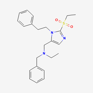 molecular formula C23H29N3O2S B6029287 N-benzyl-N-{[2-(ethylsulfonyl)-1-(2-phenylethyl)-1H-imidazol-5-yl]methyl}ethanamine 