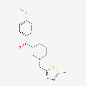 molecular formula C18H22N2OS2 B6029308 {1-[(2-methyl-1,3-thiazol-5-yl)methyl]-3-piperidinyl}[4-(methylthio)phenyl]methanone 