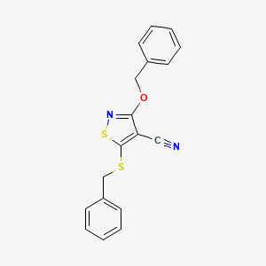 molecular formula C18H14N2OS2 B6029317 3-(benzyloxy)-5-(benzylthio)isothiazole-4-carbonitrile 