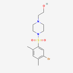 molecular formula C14H21BrN2O3S B602932 2-{4-[(5-Bromo-2,4-dimethylphenyl)sulfonyl]-1-piperazinyl}ethanol CAS No. 1206105-02-3