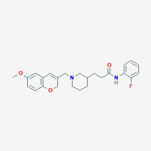 N-(2-fluorophenyl)-3-{1-[(6-methoxy-2H-chromen-3-yl)methyl]-3-piperidinyl}propanamide