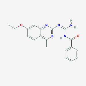 molecular formula C19H19N5O2 B6029344 N-{amino[(7-ethoxy-4-methyl-2-quinazolinyl)amino]methylene}benzamide 