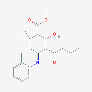 methyl 3-butyryl-6,6-dimethyl-4-[(2-methylphenyl)amino]-2-oxo-3-cyclohexene-1-carboxylate