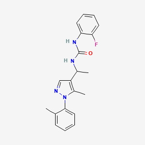 molecular formula C20H21FN4O B6029363 N-(2-fluorophenyl)-N'-{1-[5-methyl-1-(2-methylphenyl)-1H-pyrazol-4-yl]ethyl}urea 