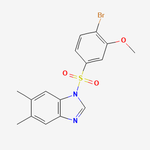 molecular formula C16H15BrN2O3S B602939 1-[(4-bromo-3-methoxyphenyl)sulfonyl]-5,6-dimethyl-1H-benzimidazole CAS No. 1215807-89-8