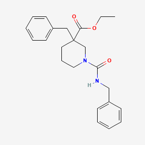 molecular formula C23H28N2O3 B6029409 ethyl 3-benzyl-1-[(benzylamino)carbonyl]-3-piperidinecarboxylate 