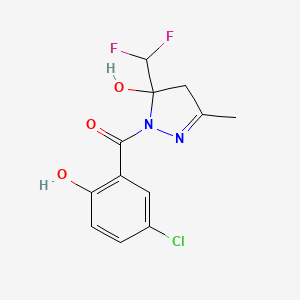 1-(5-chloro-2-hydroxybenzoyl)-5-(difluoromethyl)-3-methyl-4,5-dihydro-1H-pyrazol-5-ol