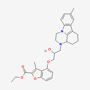 ethyl 4-[2-hydroxy-3-(8-methyl-1,2,3a,4,5,6-hexahydro-3H-pyrazino[3,2,1-jk]carbazol-3-yl)propoxy]-3-methyl-1-benzofuran-2-carboxylate