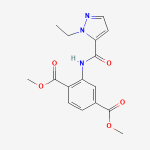 molecular formula C16H17N3O5 B6029472 dimethyl 2-{[(1-ethyl-1H-pyrazol-5-yl)carbonyl]amino}terephthalate 