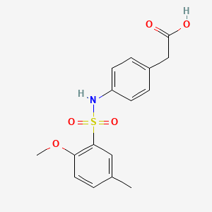 molecular formula C16H17NO5S B602948 2-[4-(2-Methoxy-5-methylbenzenesulfonamido)phenyl]acetic acid CAS No. 1053938-11-6
