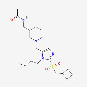 molecular formula C21H36N4O3S B6029486 N-{[1-({1-butyl-2-[(cyclobutylmethyl)sulfonyl]-1H-imidazol-5-yl}methyl)-3-piperidinyl]methyl}acetamide 