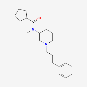 molecular formula C21H32N2O B6029500 N-methyl-N-[1-(3-phenylpropyl)-3-piperidinyl]cyclopentanecarboxamide 