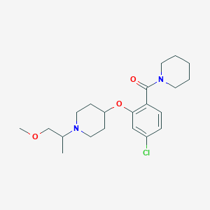 molecular formula C21H31ClN2O3 B6029508 4-[5-chloro-2-(1-piperidinylcarbonyl)phenoxy]-1-(2-methoxy-1-methylethyl)piperidine 